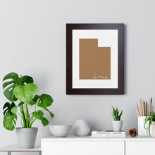 Load image into Gallery viewer, Utah Home Framed Vertical Poster