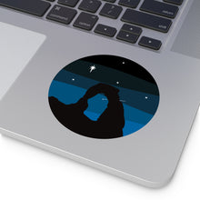 Load image into Gallery viewer, Arches At Night Round Vinyl Stickers