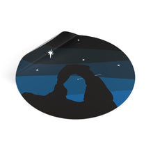 Load image into Gallery viewer, Arches At Night Round Vinyl Stickers