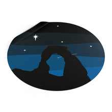 Load image into Gallery viewer, Arches At Night Round Vinyl Stickers