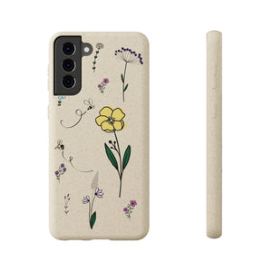 Flowers And Bees Biodegradable Cases