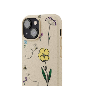 Flowers And Bees Biodegradable Cases