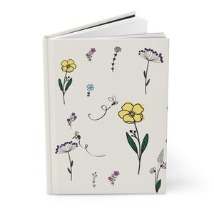 Flowers And Bees Hardcover Journal Matte