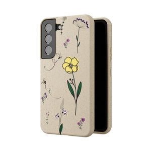 Flowers And Bees Biodegradable Cases