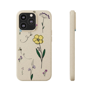 Flowers And Bees Biodegradable Cases