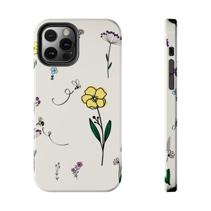 Flowers And Bees Tough Phone Cases