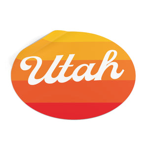 Utah Round Vinyl Stickers