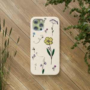 Flowers And Bees Biodegradable Cases