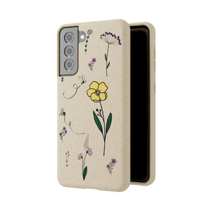 Flowers And Bees Biodegradable Cases