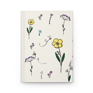 Flowers And Bees Hardcover Journal Matte