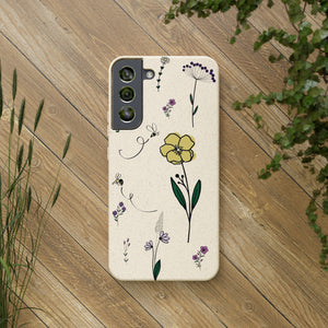 Flowers And Bees Biodegradable Cases