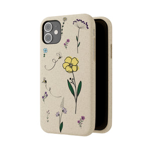 Flowers And Bees Biodegradable Cases