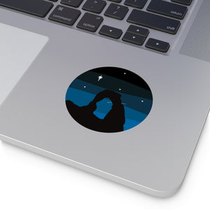 Arches At Night Round Vinyl Stickers