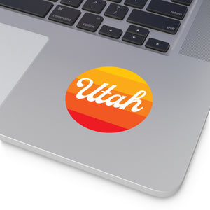 Utah Round Vinyl Stickers