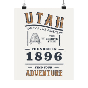 Utah Find Your Adventure Matte Vertical Posters