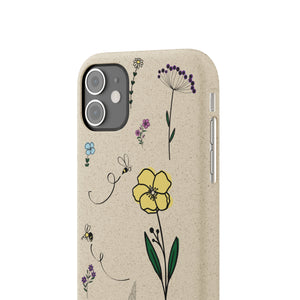 Flowers And Bees Biodegradable Cases