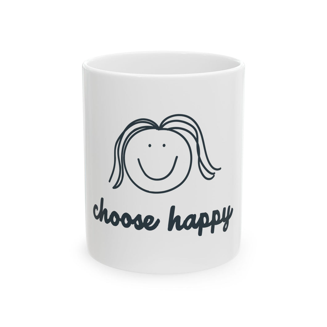 Choose Happy Ceramic Mug, (11oz, 15oz)