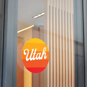 Utah Round Vinyl Stickers