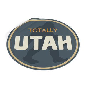 Bigfoot Totally Utah Round Vinyl Stickers