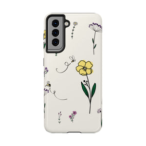 Flowers And Bees Tough Phone Cases