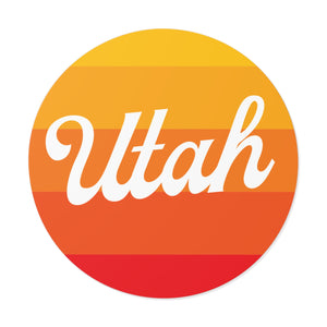 Utah Round Vinyl Stickers