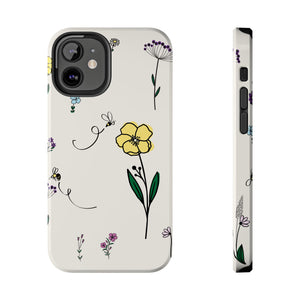 Flowers And Bees Tough Phone Cases