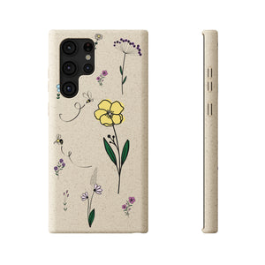 Flowers And Bees Biodegradable Cases