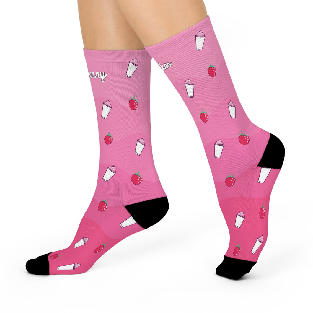 Raspberry Shakes Cushioned Crew Socks