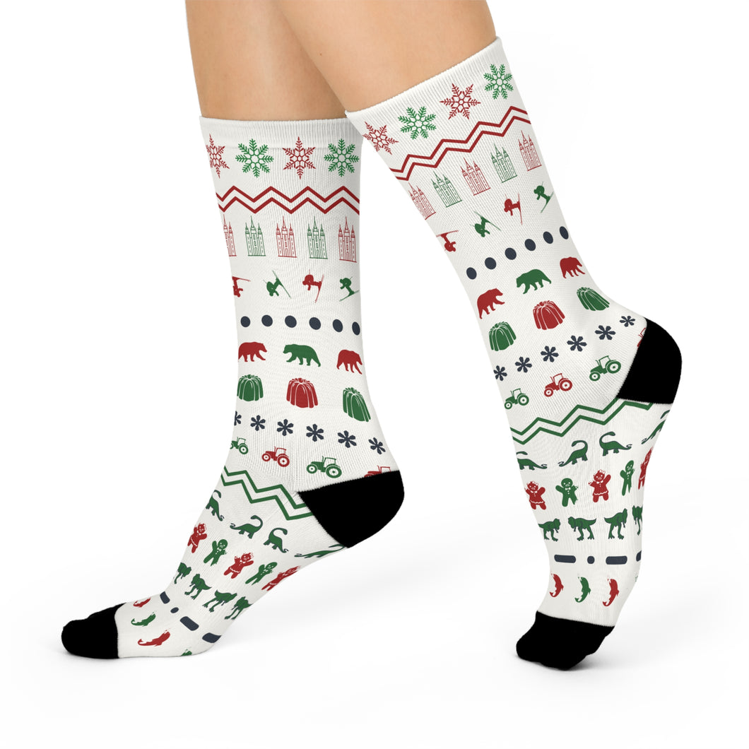 Utah Christmas Cushioned Crew Socks