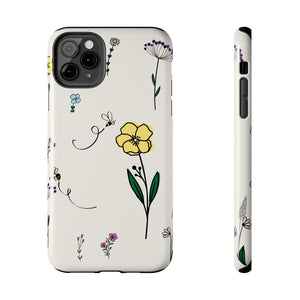 Flowers And Bees Tough Phone Cases