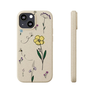 Flowers And Bees Biodegradable Cases