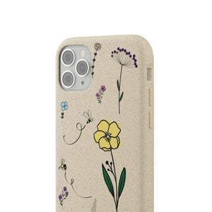 Flowers And Bees Biodegradable Cases