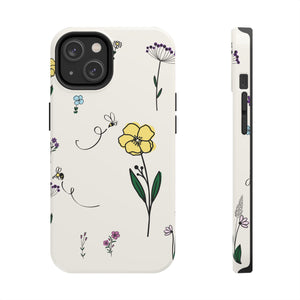 Flowers And Bees Tough Phone Cases