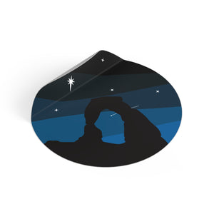 Arches At Night Round Vinyl Stickers