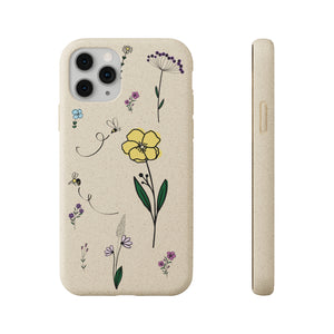 Flowers And Bees Biodegradable Cases