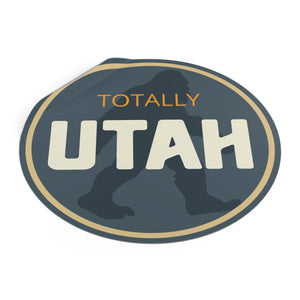 Bigfoot Totally Utah Round Vinyl Stickers