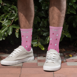 Raspberry Shakes Cushioned Crew Socks